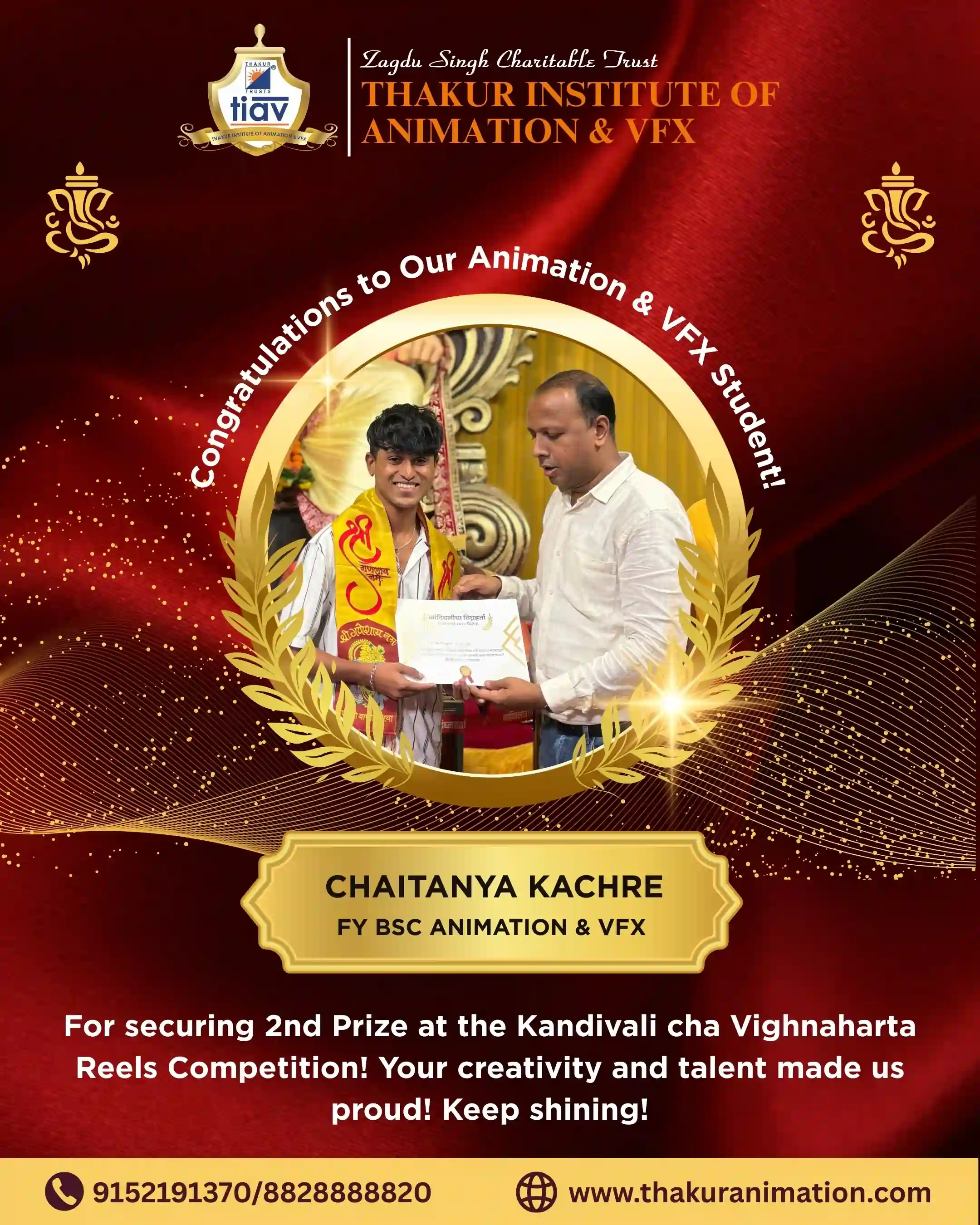 TIAV student winner in reel making